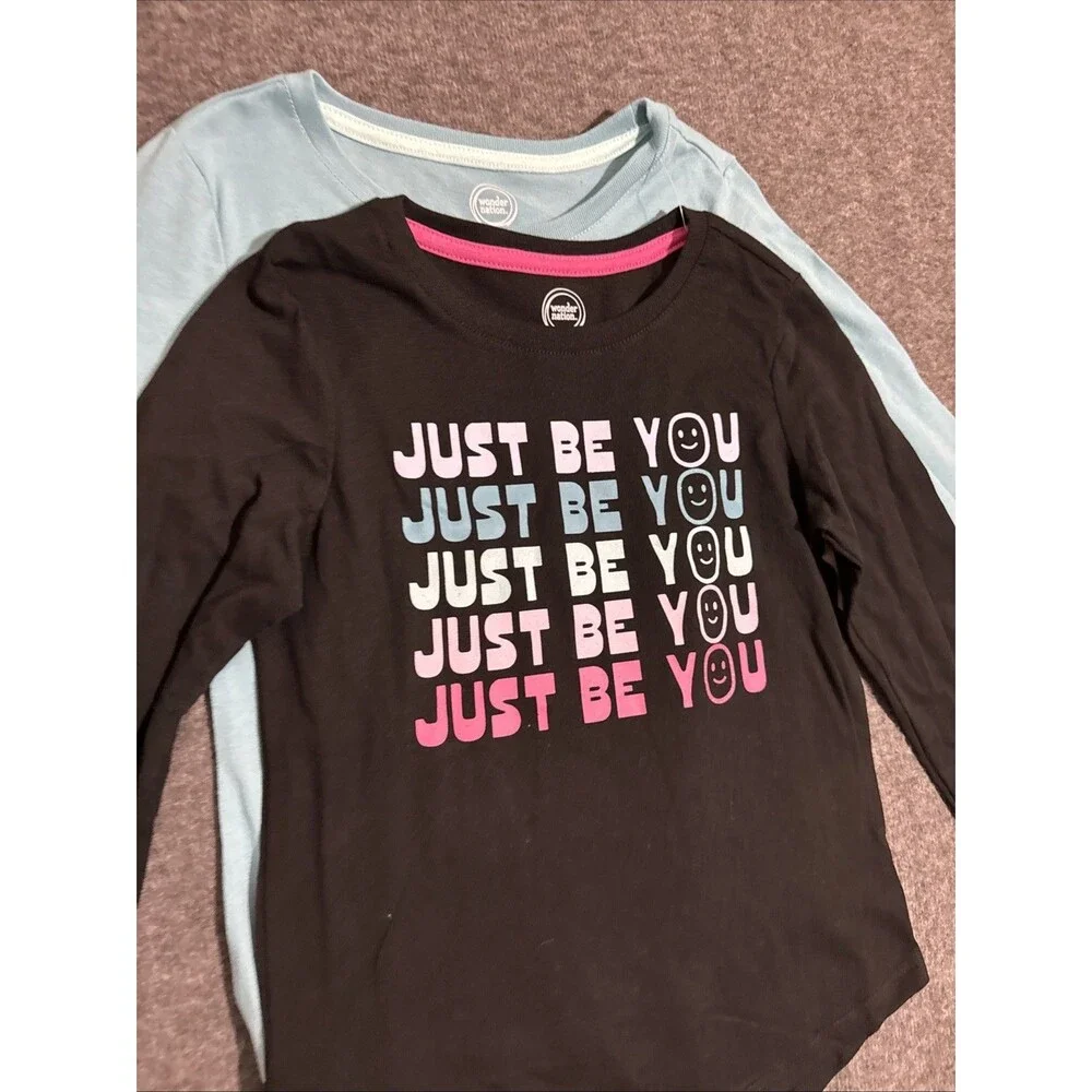Wonder Nation Girl's Long Sleeve 2 Pack Print Black Small 6-6x - Picture 3 of 6